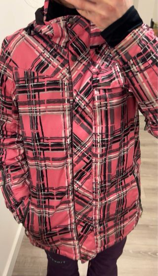 Chaqueta de esquí a cuadros para mujer