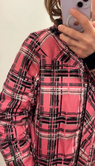 Chaqueta de esquí a cuadros para mujer