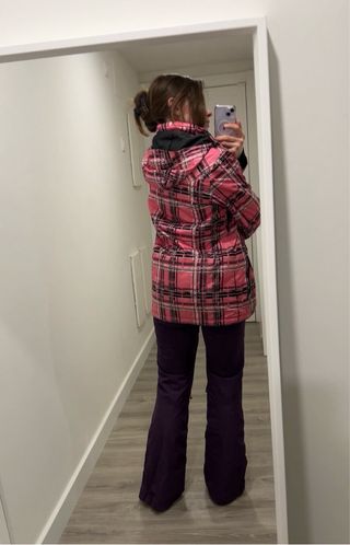 Chaqueta de esquí a cuadros para mujer