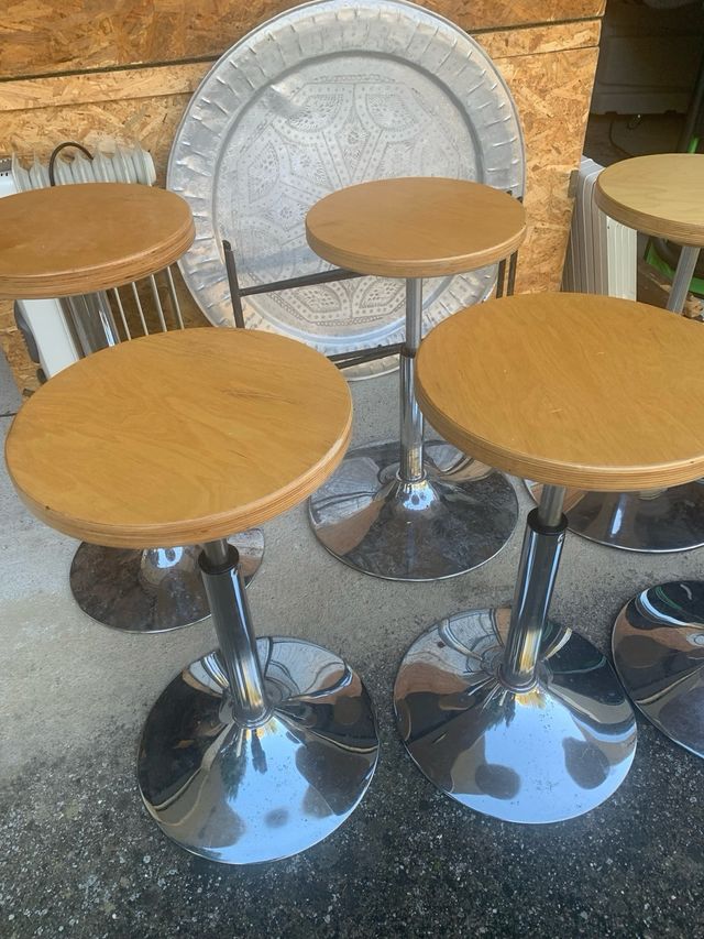 Taburetes altos madera y metal