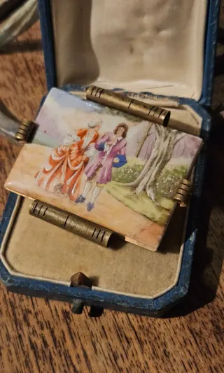 Broche Limoges porcelana pintado a mano