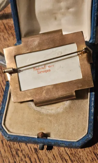 Broche Limoges porcelana pintado a mano