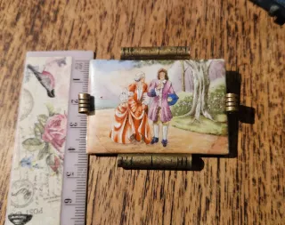 Broche Limoges porcelana pintado a mano