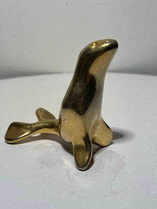 Fermacarte vintage ottone deco dorato antico