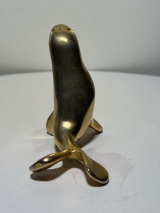 Fermacarte vintage ottone deco dorato antico