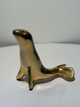 Fermacarte vintage ottone deco dorato antico