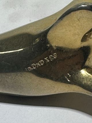 Fermacarte vintage ottone deco dorato antico