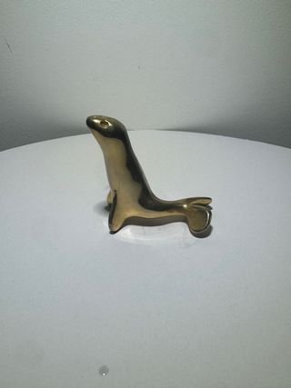 Fermacarte vintage ottone deco dorato antico