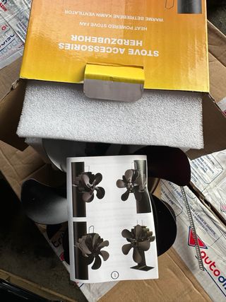 Ventilador Estufa Leña Termoeléctrico Negro