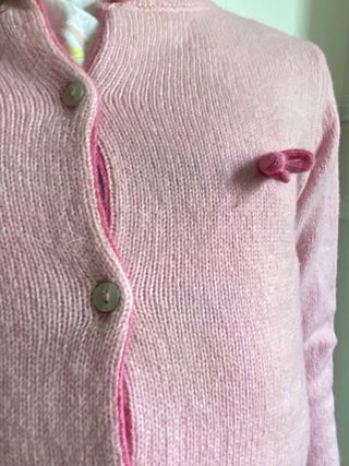 Casaco Zippy lã rosa lacinho 7/8 anos