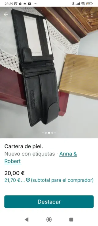 Cartera de piel Anna & Robert