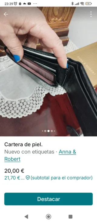 Cartera de piel Anna & Robert