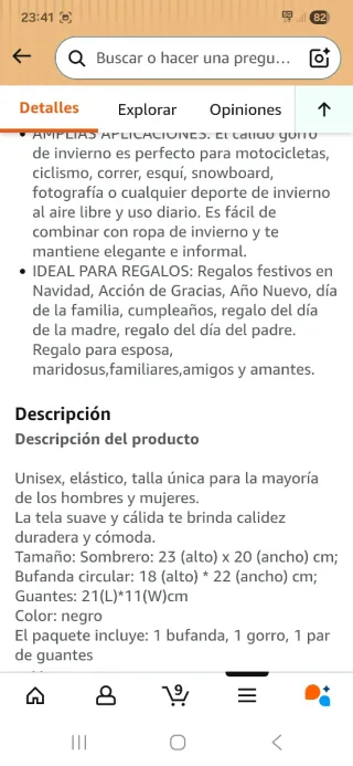 Conjunto gorro, bufanda y guantes invierno