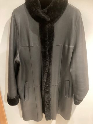 Abrigo Negro Piel Talla 48/50