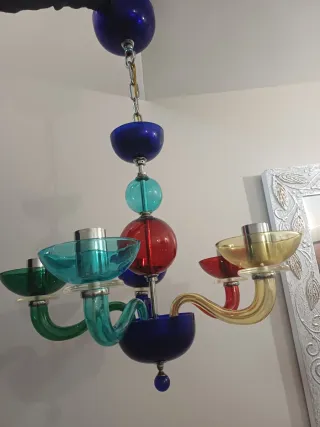 Lámpara de techo de cristal multicolor