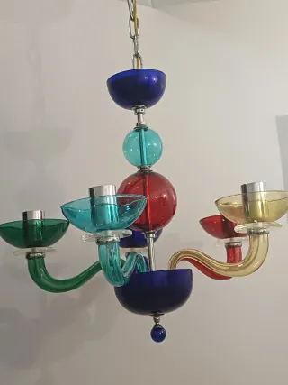 Lámpara de techo de cristal multicolor