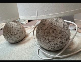 Juego 2 Lámparas Mesita Noche Piedra