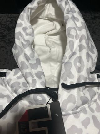 Sudadera Adidas XL Estampado Leopardo Gris/Blanco