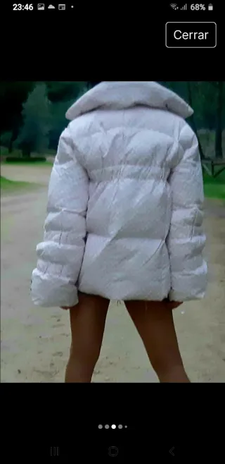 Plumífero blanco y rosa Le Cruel