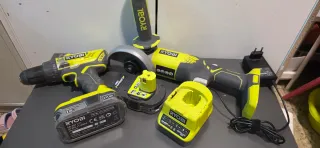 Taladro y Radial Ryobi + Baterías y Cargador