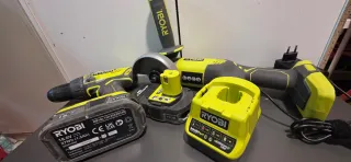 Taladro y Radial Ryobi + Baterías y Cargador
