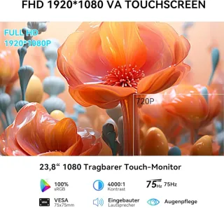 Monitor Táctil Portátil 23,8