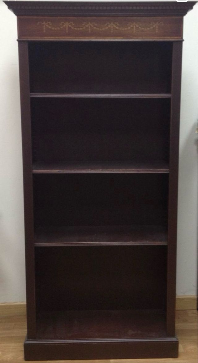 Librería estilo inglés madera marquetería