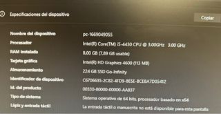 Ordenador HP ELITE DESK 600 i5/8GB/256SSD completo