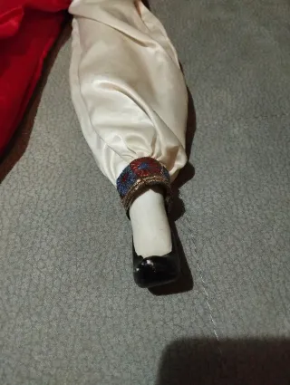 Bambola Pierrot vintage porcellana e stoffa