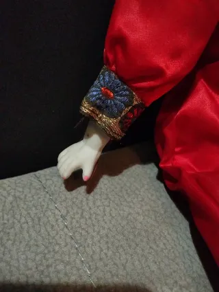 Bambola Pierrot vintage porcellana e stoffa