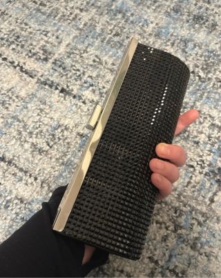 Clutch bag nera con strass