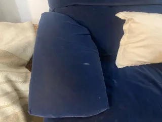 Sofá azul de terciopelo