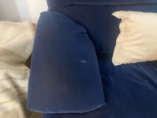 Sofá azul de terciopelo