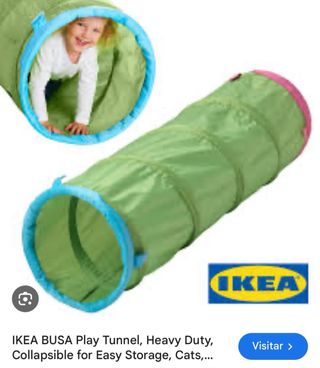 Túnel infantil verde y rosa