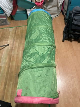 Túnel infantil verde y rosa