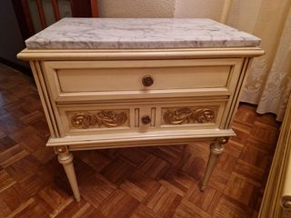 Mesilla antigua mármol y madera