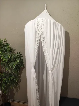 Dosel Cama Infantil/Cuna - blanco con encaje