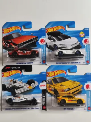 Lote 4 Hot Wheels: Nissan, Toyota, F1, Honda