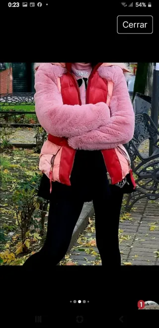 Parka Holypreppy Peluche Rosa y Rojo