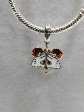 Bracciale argento s925 con Charm Cuore e Topolino