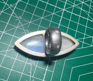 Anillo Plata Piedra Luna Marquise