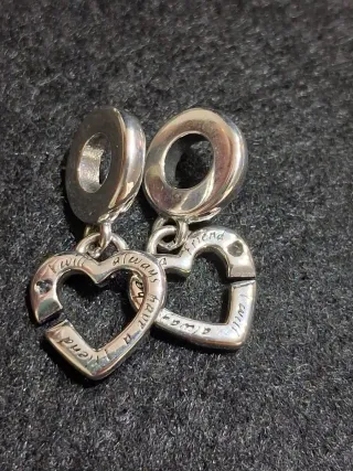 Charm Cuore Sorella Sister Sis silver ciondolo