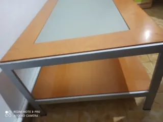 Mesa de centro madera y cristal