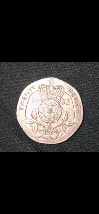 Moneda 20 peniques UK 1982 Reina Isabel