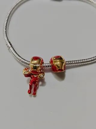 Charm Iron Man Bracciale set completo silver 925