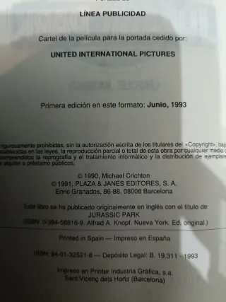 Libro jurassik park