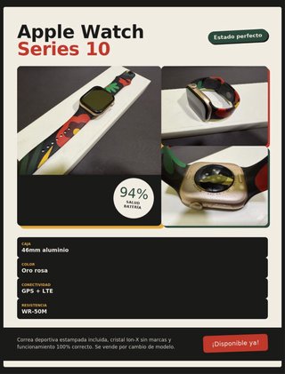 Apple Watch Series 10 Celular Rosa 46