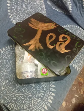 Juego 6 tazas porcelana azul y blanco sin usar