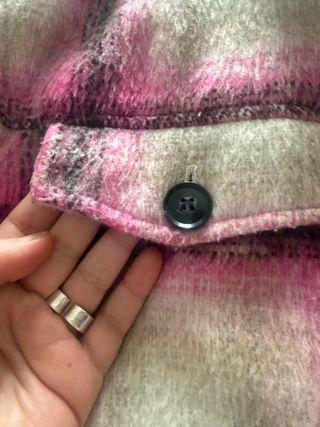 Chaqueta Zara cuadros rosa talla L