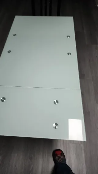 Mesa de cocina cristal y metal